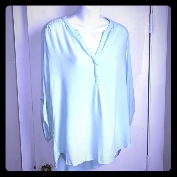 Pleione Tops - PLEIONE Mint Green Jersey Blouse-M